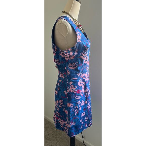 Armani Exchange Multicolor Art Sleeveless V-Neck Lined Stretch MIDI Dress Sz 14 - Picture 2 of 10